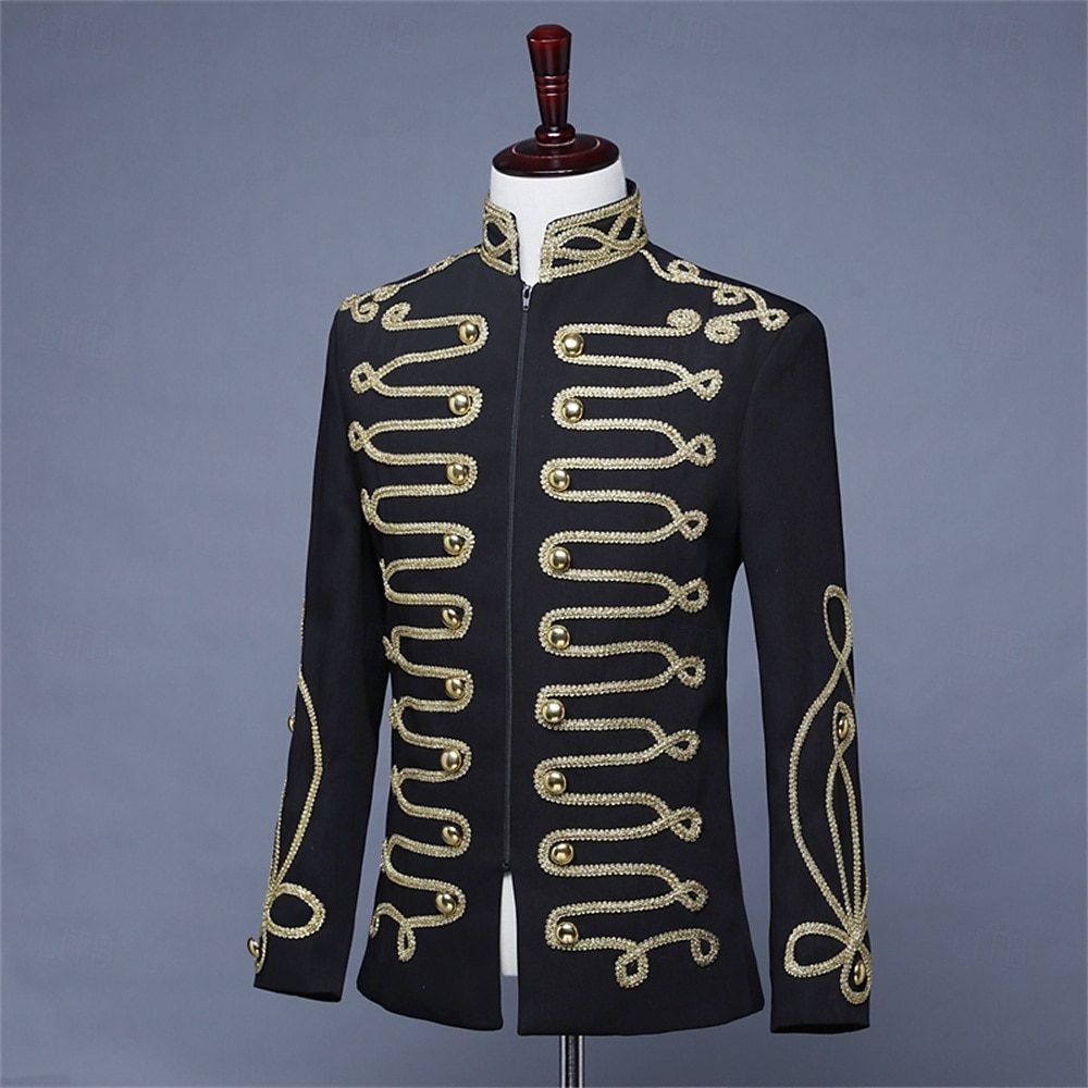 Retro Vintage Rokoko Mantel Maskerade Zirkusjacke langarm Prinz Aristokrat Kostüm Herren Karneval Maskerade Veranstaltung / Fest Erwachsene Mantel Herbst Winter 2026 - $124.99 –P3