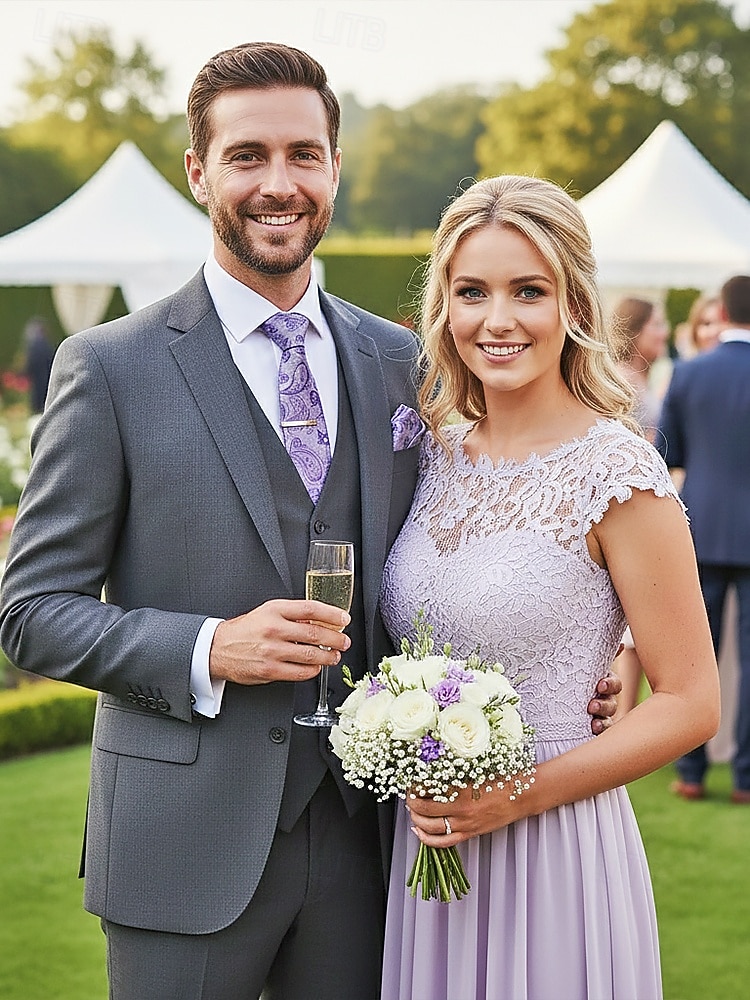 Geschenkset für Herren aus Polyester mit Paisley-Muster: Krawatte, Manschettenknöpfe, Einstecktuch und Krawattenklammer – perfekt für Hochzeiten und als Geschenk. 2026 - $14.99 –P1