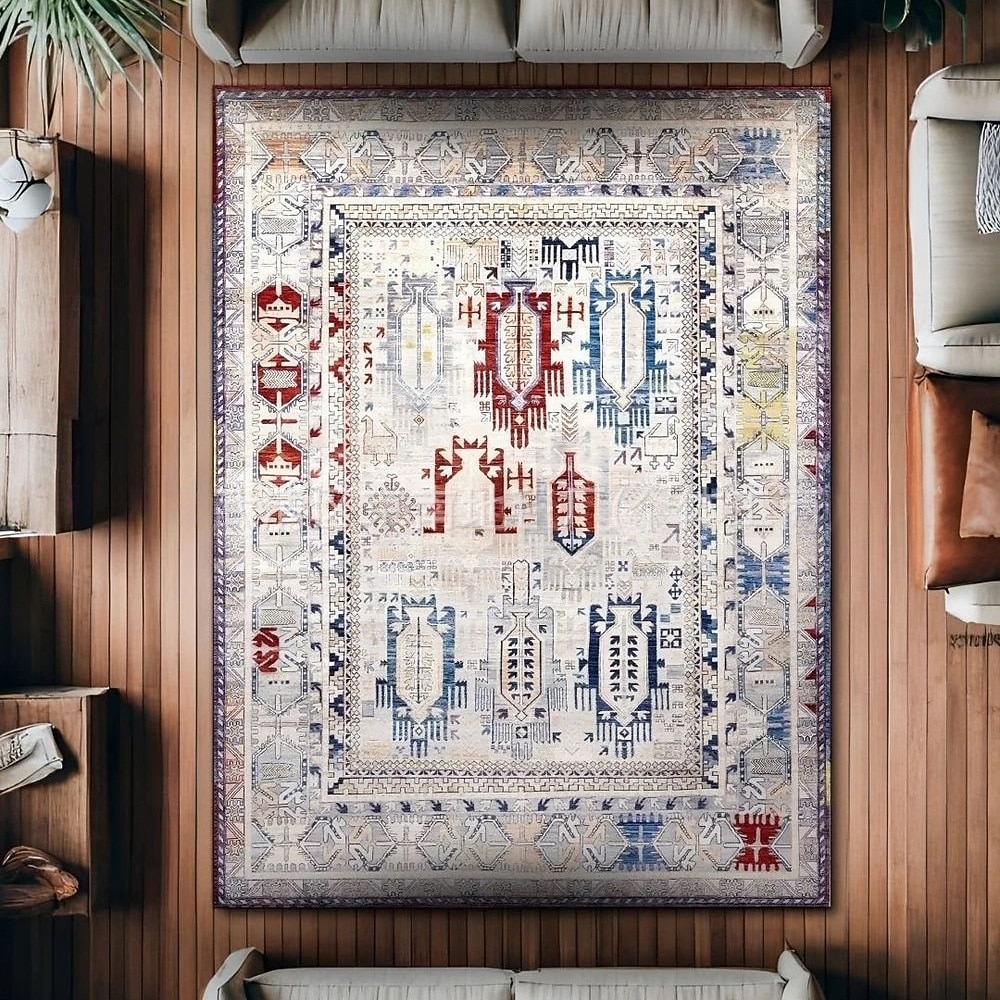 Vintage persisk matta, fläckbeständig och lätt att rengöra, etnisk soffpläd, halkfri sängmatta i sovrummet, slitstark och elegant golvdekor i vardagsrummet 2026 - $3.99 –P14