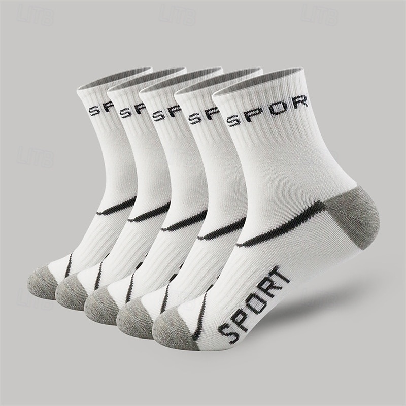 Hombre 10 pares Calcetín Calcetines para correr Calcetines informales Negro Blanco Color Bloque de color Texto Exterior Vacaciones Ropa Cotidiana Medio Primavera Otoño Moda Ropa de calle 2026 - $8.49 –P2