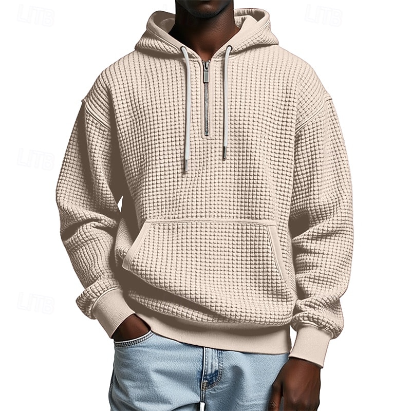Homme Sweat à capuche Sweat à capuche gaufré Violet Gris Clair À capuche Uni Poche kangourou Texturé Occasionnel Quotidien Sport & Loisir Streetwear Frais Vêtements de sport Printemps & Automne de 2026 ? $34.99 –P10