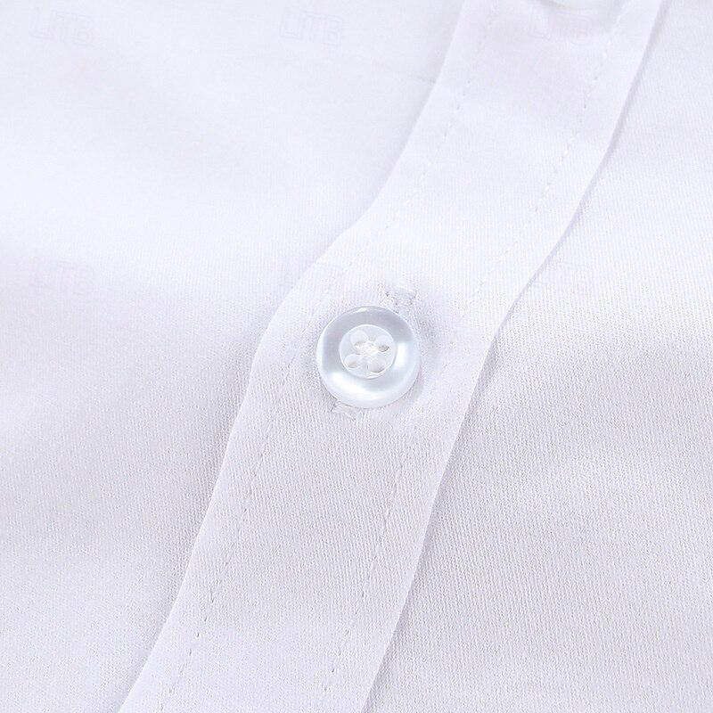 Chemises blanches unies à manches longues pour garçons, style décontracté, à boutons, idéales pour le printemps (4 ans et plus). de 2026 ? $15.99 –P3