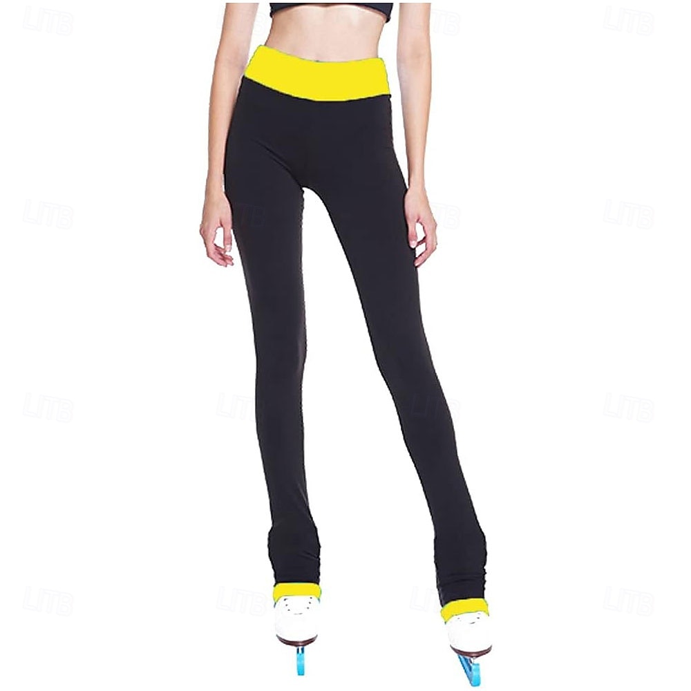 2026年 フィギュアスケートパンツ レディース 女子 アイススケート ボトムス ブラック ストレッチ トレーニング 競技 スケートウェア 保温 暖かい クリスタル/ラインストーン アイススケート フィギュアスケート  コレクション – $72.99 –P7