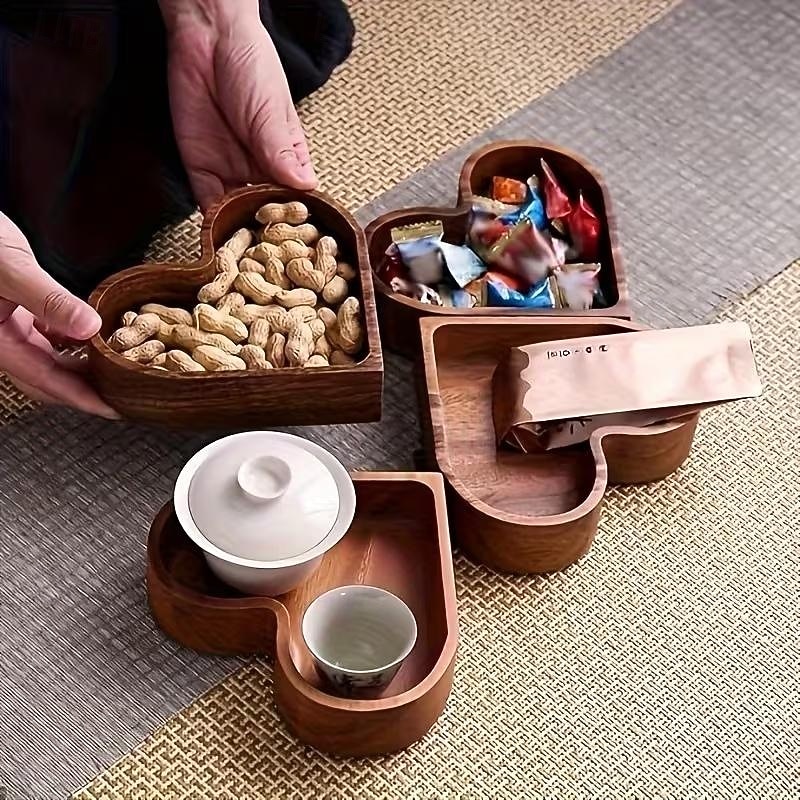 Valentine's Day Vintage Heart-Shaped Wooden Tray Decorative Dark Wood Grain Organizer for Snacks, Jewelry, Keys and Small Items Home Decor Display Tray 2026 - $14.99 –P3