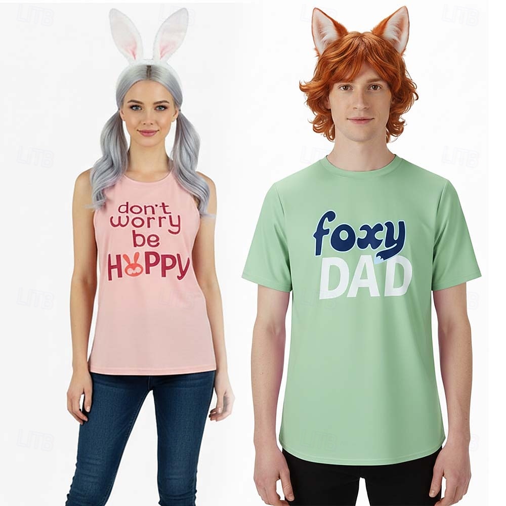 Tierdetektiv Hasenoffizier Hasenpolizei roter Fuchs T-Shirt Schlafanzug Herren Damen Erwachsene Karneval Party Leistung 2026 - $27.99 –P1