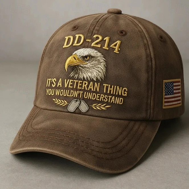 dd-214 veteranhatt for menn, digitaltrykk militær pensjonert caps med hvithodeørn-grafikk, «Det er en veterangreie» avslappet justerbar baseballcaps, hær, marine, luftforsvar, gave til veteraner 2026 - $19.99 –P1