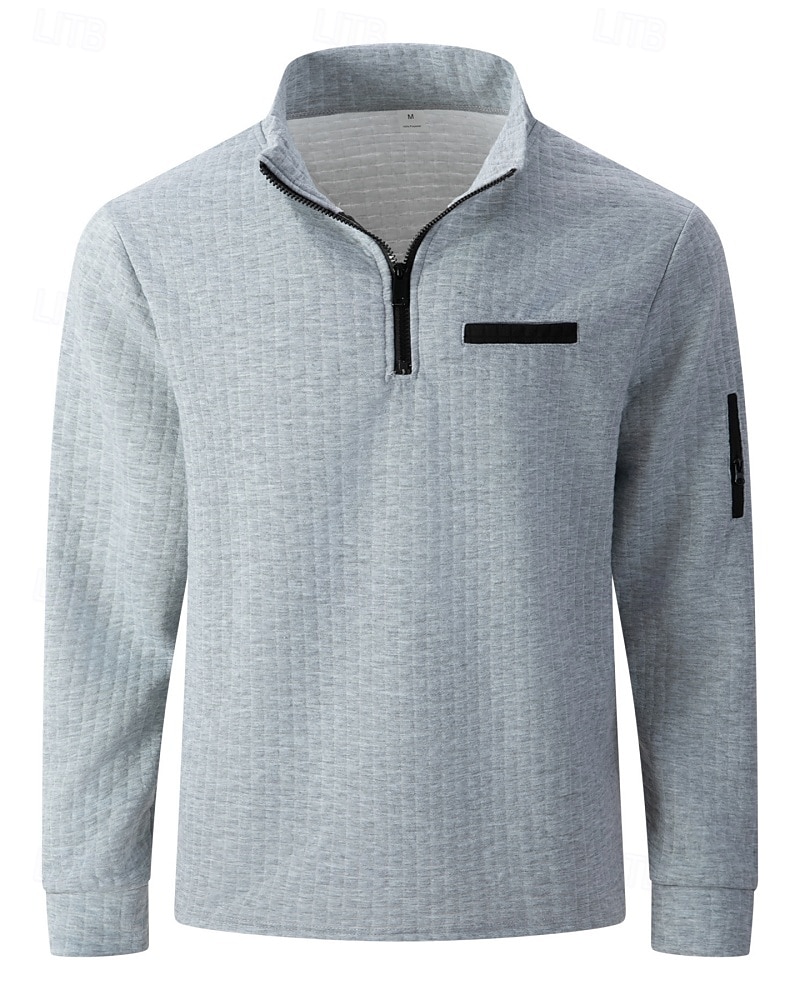 Homens Camisas Polo Waffle Pólo Férias Rua Quarter Zip Manga Longa Moda Básico Bloco de cor Patchwork 2 Peças Primavera Outono Normal Branco Camisas Polo Waffle de 2026 por $36.99 –P13