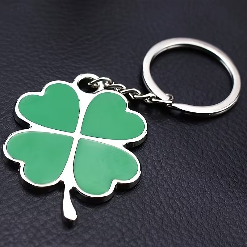 10 Stück Glücksklee-Schlüsselanhänger zum St. Patrick's Day, grüne Kleeblatt-Schlüsselringe aus Edelstahl, verschiedene Ausführungen, perfekte Gastgeschenke &Geschenke 2026 - $16.99 –P6