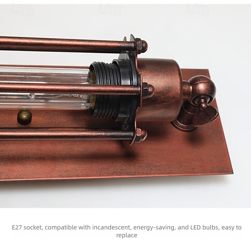 fali lámpatest, ipari cső alakú mennyezeti lámpa fémkerettel, fekete színben, egyetlen Edison fuvola lámpa előszobai verandaszekrénybe 2026 - $109.99 –P9