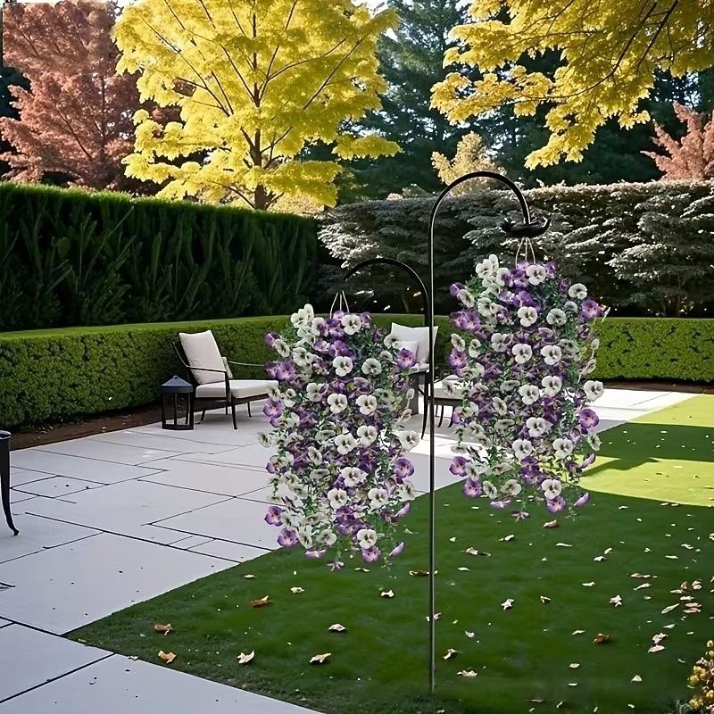 4 svazky závěsných umělých macešek, venkovní umělá květinová dekorace, UV odolné realistické umělé květiny pro venkovní zahradu, verandu, balkon, interiér domu a svatební dekorace 2026 - QAR 78.06 –P6