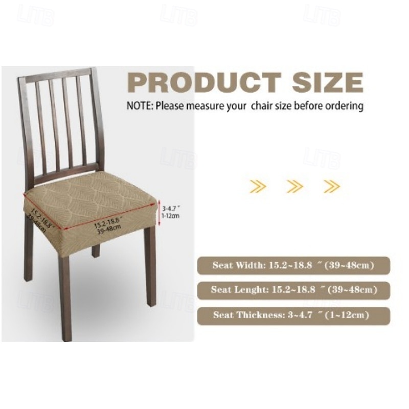 Coprisedia elasticizzati in jacquard a foglia, morbidi coprisedili elastici per sala da pranzo, cucina, arredamento per la casa, fodera rimovibile antipolvere e antimacchia. del 2026 a $9.49 –P1