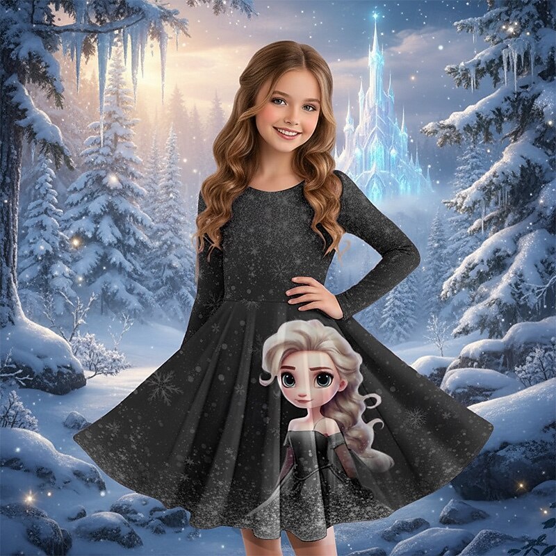 FILLE 3D Graphique Anime Robe manche longue Impression 3D Printemps Automne Performance Vacances Soirée Occasionnel Princesse Beau Enfants 4-12 ans Robe Décontractée Robe trapèze Mi-long Coupe de 2026 ? $18.49 –P8