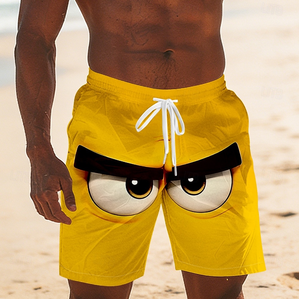 Per uomo Illusione ottica Fantasia "Cartone 3D" Grandi occhi Costumi da bagno Pantaloncini da mare Pantaloncini da Surf Misura del girovita medio Divertente Camicia hawaiana Vacanza al Mare Tasche del 2026 a $20.99 –P2