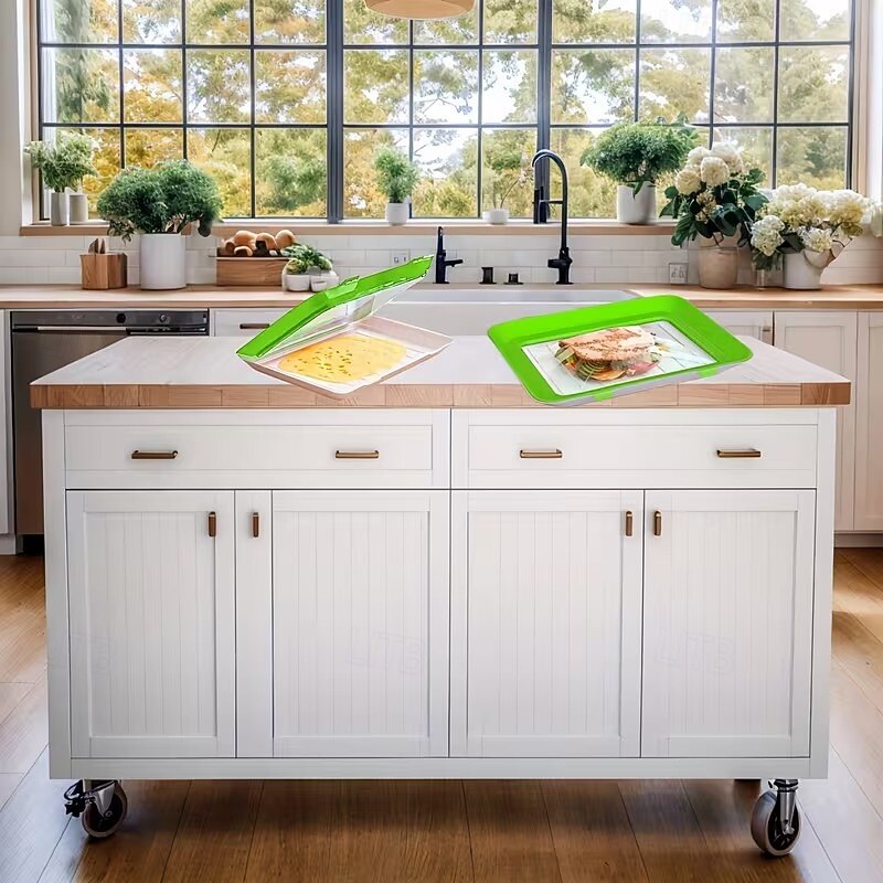 Conjunto de 2/4 recipientes empilháveis para armazenamento de alimentos na geladeira com vedação a vácuo, caixas organizadoras de cozinha de alta qualidade para frutas, verduras, pão e carne. de 2026 por $16.99 –P10