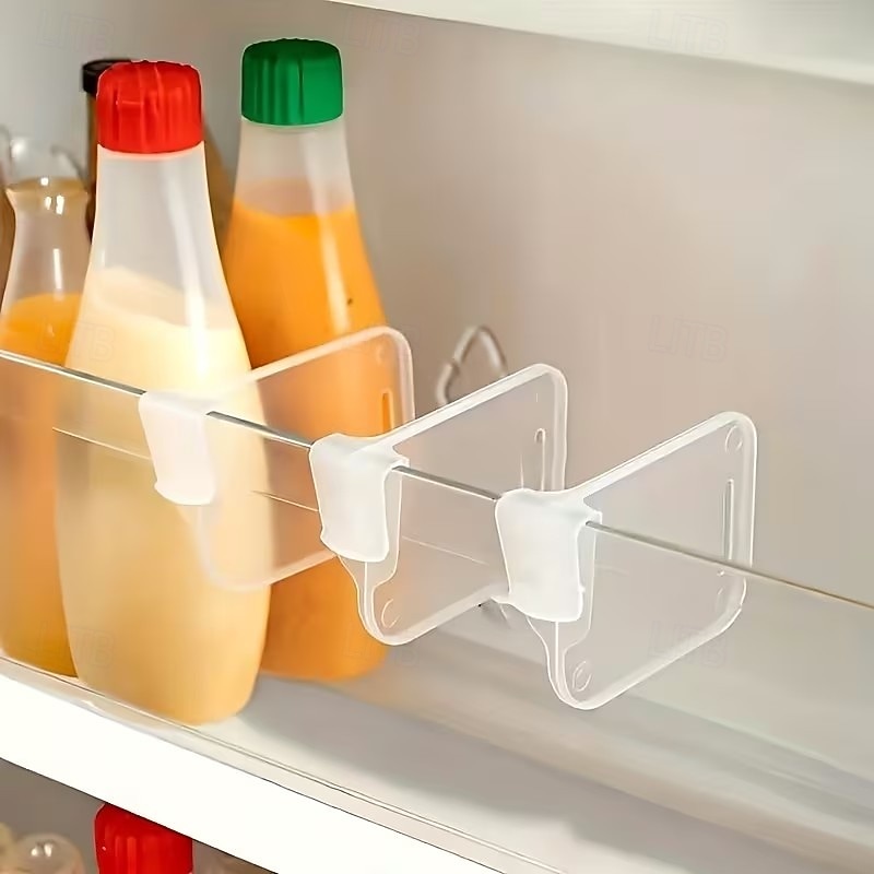 20-pakning justerbare kjøleskapsdelerklips, multifunksjonelle kjøleskapsdørhylleorganisatorer, slitesterke plastskillevegger for tilpasset plasshåndtering 2026 - $9.99 –P7