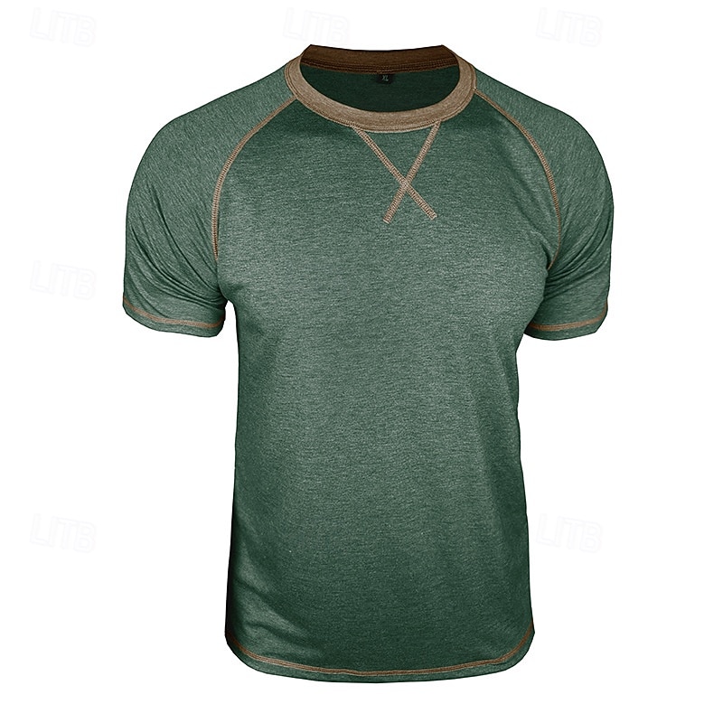 Bărbați Tricou Manșon scurt Stil Nautic Vară Primăvară Culoare solidă Elegant Neutru Zilnic Crewneck Casual Casă În aer liber Roșu Top tricou pentru bărbați 2026 - $18.99 –P9