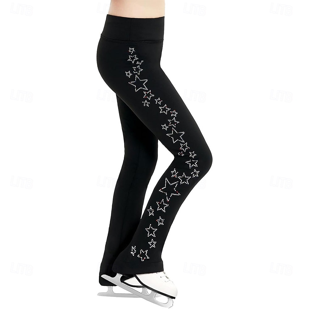 pantaloni da pattinaggio artistico da donna e da ragazza, pantaloni da pattinaggio sul ghiaccio, neri, elastici, abbigliamento da pattinaggio per gare di allenamento, termici, caldi, con del 2026 a $100.99 –P1