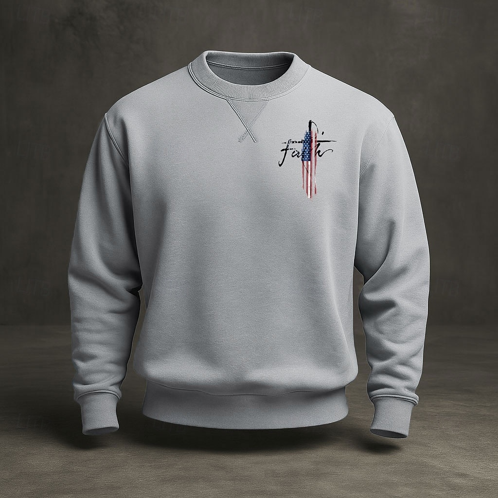 2026年 アメリカ建国250周年 男性用 スウェットシャツ クルーネック ブルー ライトブルー ブラック ホワイト イエロー 冬 春 & 秋 デザイナー S M L XL 2XL 3XL  コレクション – $31.99 –P4