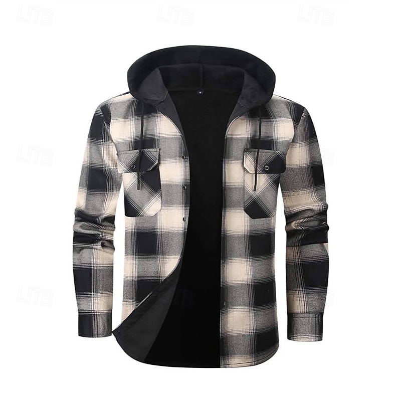 Per uomo Cappotto Invernale Giacca Camicia Giacca in Pile Giacca Casual Casuale Quotidiano Calore Termico Tasca Bottonato Autunno Inverno Plaid Streetwear Quotidiano Con Cappuccio Regolare Rosso del 2026 a $31.99 –P4