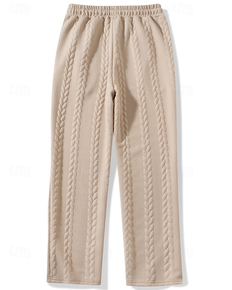 Voor heren Joggingbroeken Broek Joggingbroek met rechte pijpen Jacquard Trekkoord Zak Effen Comfort Zacht Casual Dagelijks Buiten Vakantie Modieus Zwart Oranje Micro-elastisch 2026 - $24.99 –P15