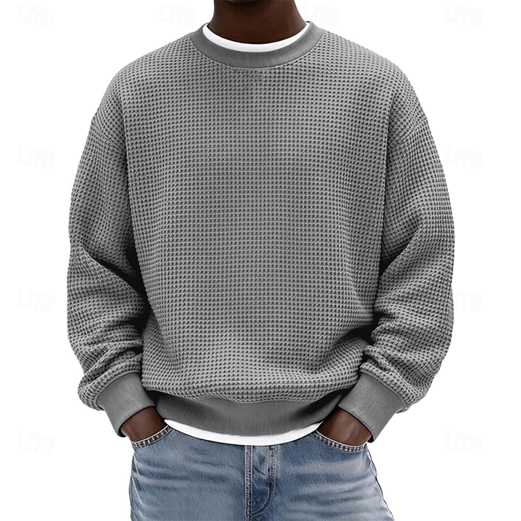 Férfi Pulóver Gofris pulóver Pulóver kapucnis pulóver Vörösbor Fekete Fehér Világoszöld Sötétkék Terített nyak Sima Texturált Hétköznapi Napi Sport & Szabadtéri Poliészter Utcai sikk Menő Sportruházat 2026 - $24.99 –P4