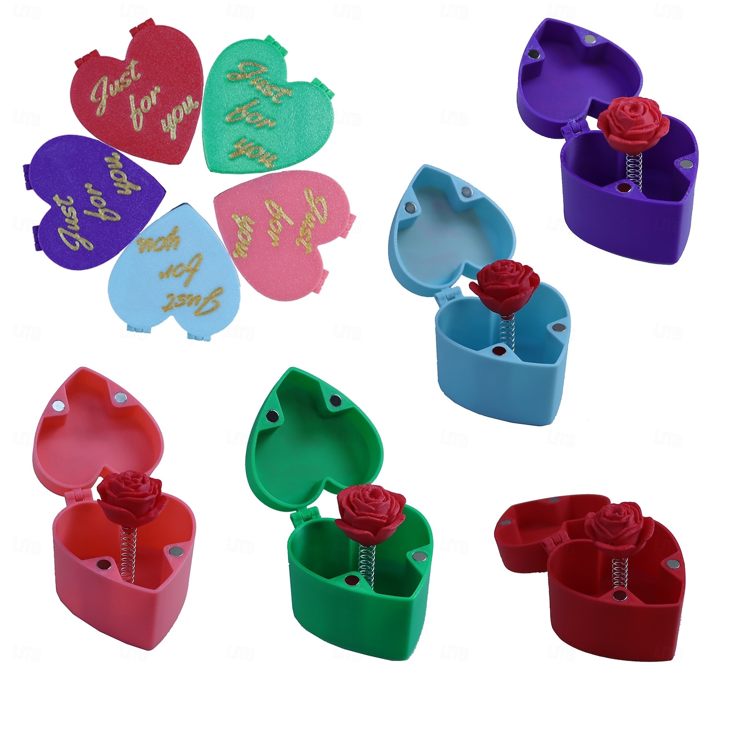 hjerteformet overraskelsesspøkeboks med hemmelig rom &overraskelsesmekanisme - romantisk nyhetsgave til valentinsdagen, fester, vitser - roseboks for frierier, unnskyldninger, arrangementer 2026 - CAD $18.99 –P5