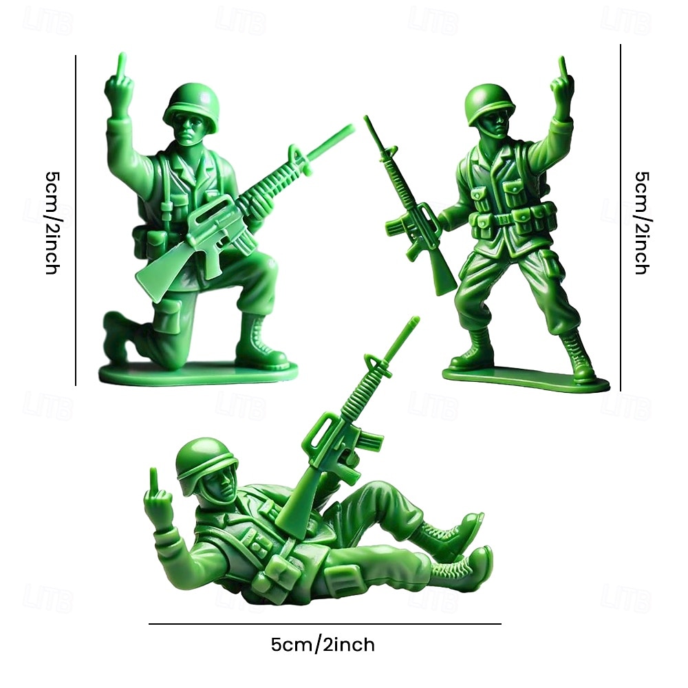 Funny Green Army Men, Quirky Desk Companion, Playful Decoration, Fun Gift for Home or Office, Unique Army Figurines with Attitude 2026 - $19.99 –P1