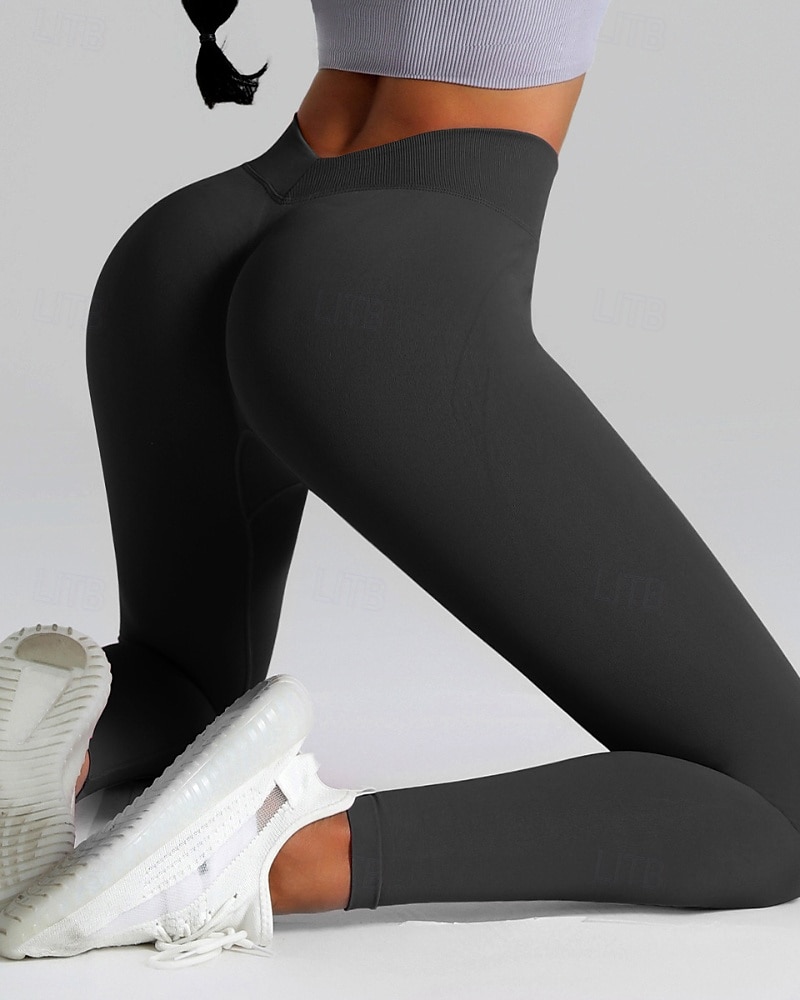 Per donna Chinos Leggings Streetwear Casual Athleisure Lunghezza intera Vita media Semplice Elastico in vita Traspirante Elasticizzato Quotidiano All'aperto Vacanza Viola Nero Blu reale Fuschia del 2026 a $17.99 –P1