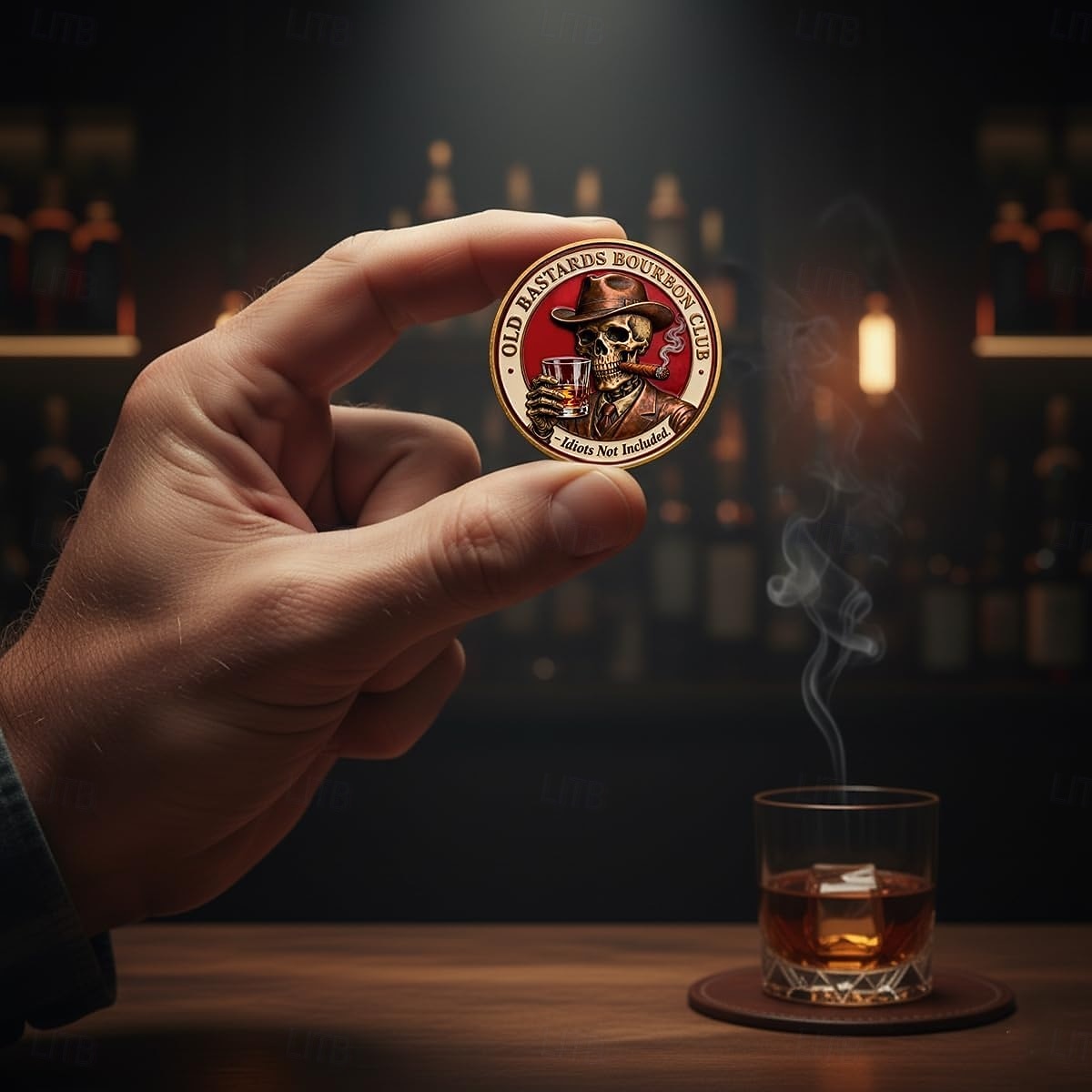 Old Bastards Bourbon Club samlemynt, bourbon fikser nesten alt – idioter ikke inkludert utfordringsmynt, vintage whisky &Bourbon-samlemynt, Old Bastards Whiskey Club-mynt 2026 - $21.99 –P2
