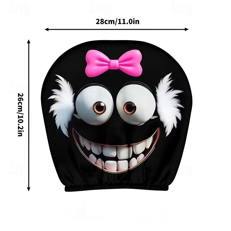 2 قطعة من أغطية مسند رأس السيارة المطبوعة عليها قبعة عيد الميلاد المدهشة، ديكور السيارة، بدون حشو، سهلة التركيب والغسل، مناسبة للسفر لمسافات طويلة لتخفيف التعب، ديكور سيارة مضحك مثالي 2026 - $9.49 –P15