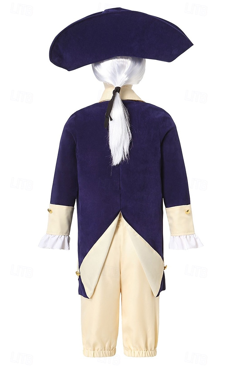 250e anniversaire des États-Unis Rococo Baroque Tenues Manches longues George Washington Alexander Hamilton Epoque Coloniale Déguisement Garçons Carnaval Jour de l'indépendance 4 juillet Enfant de 2026 ? $58.99 –P10