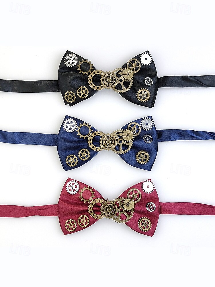 Мужской галстук-бабочка в стиле стимпанк - многоцветный регулируемый полиэстеровый галстук-бабочка для карнавала косплея и тематических вечеринок 2026 - $11.99 –P5