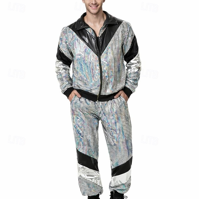 Retro Vintage Hippie Disko Outfits Jacke Shorts Kurze Ärmel Disco Kostüm Herren Damen Karnevalskostüm Maskerade Karneval Alltagstauglich Pride Parade Pride-Monat Erwachsene Oberteil Hose Shorts 2026 - $54.99 –P1