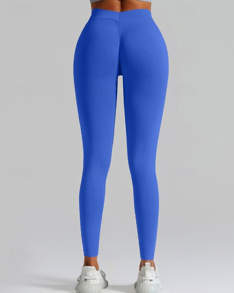 Per donna Chinos Leggings Streetwear Casual Athleisure Lunghezza intera Vita media Semplice Elastico in vita Traspirante Elasticizzato Quotidiano All'aperto Vacanza Viola Nero Blu reale Fuschia del 2026 a $17.99 –P16