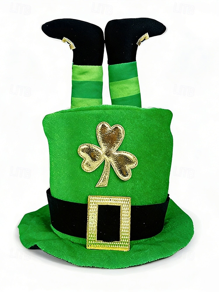 Chapeau de lutin vert pour homme, en polyester avec trèfle doré, idéal pour la Saint-Patrick et le carnaval, accessoire amusant et festif de 2026 ? $19.99 –P5