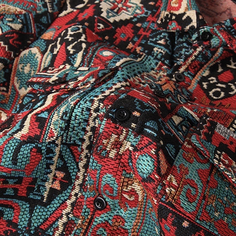 Per uomo Camicia Camicia casual Giacca camicia Sopracamicia Rombo Quotidiano All'aperto Rosso Azzurro cielo Marrone Manica Lunga Collo ripiegato Primavera Autunno Abbigliamento Tasca del 2026 a $47.99 –P7