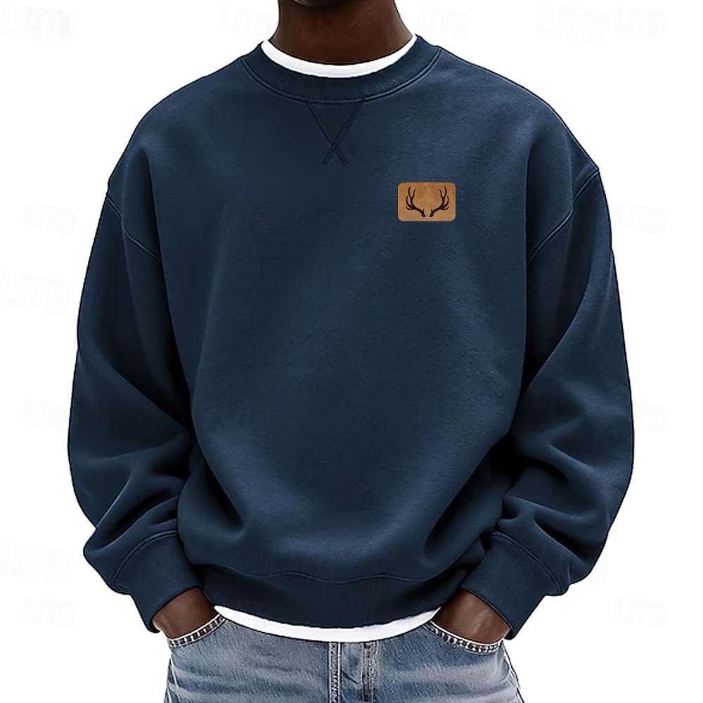 Per uomo Tinta unica Felpa Manica Lunga Felpe Girocollo Abbigliamento Sportivo Classico Casuale Quotidiano Tutte le stagioni Blu Nero Blu reale Abbigliamento progettista Stampa 3D S M L XL 2XL 3XL del 2026 a $32.99 –P7