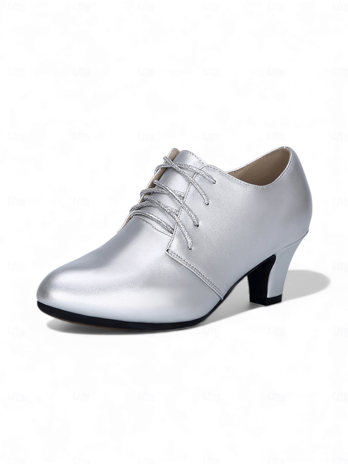 Professionele Latijns-Amerikaanse dansschoenen voor dames - rode kunstleren veterschoenen met hakken voor ballroomdansen, comfortabele en stabiele salsa- en tangoschoenen met middelhoge hak voor 2026 - $46.99 –P5