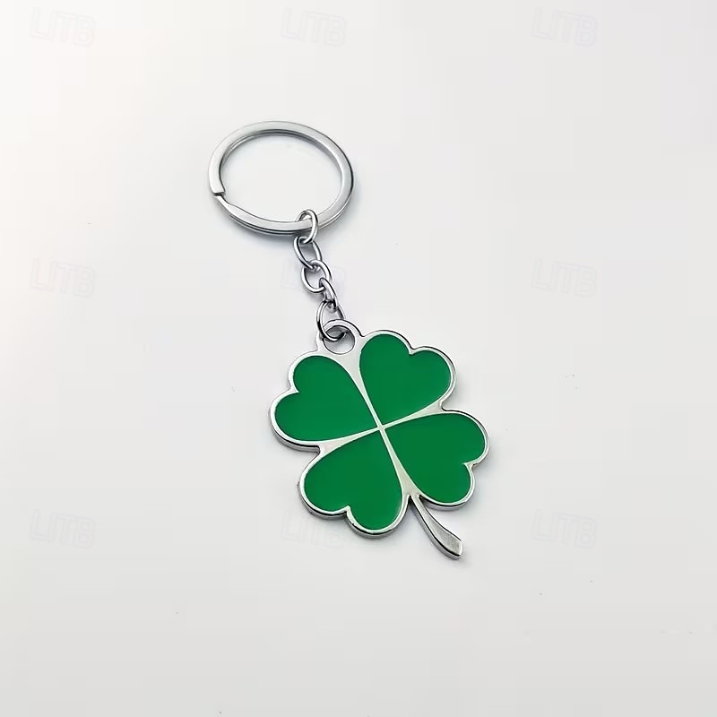 10 Stück Glücksklee-Schlüsselanhänger zum St. Patrick's Day, grüne Kleeblatt-Schlüsselringe aus Edelstahl, verschiedene Ausführungen, perfekte Gastgeschenke &Geschenke 2026 - $16.99 –P4