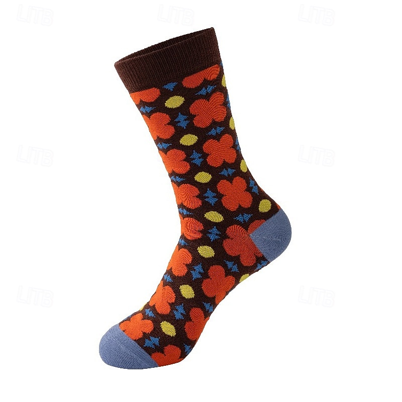 Pánské 5 párů Ponožky Koşu Çorapları Ponožky pro běžné nošení Vodní modrá Černá Barva Geometrický Venkovní Dovolená Denní nošení Střední Jaro Podzim Módní Šik ven 2026 - $12.49 –P5