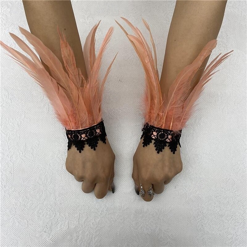 Carnaval 2026 Accesorios de Samba del Carnaval de Río Muñequeras de Plumas Negras con Encaje - Pulseras Elegantes para Fiestas Gatsby Disfraz de Festival de Brasil 2026 - $8.99 –P15