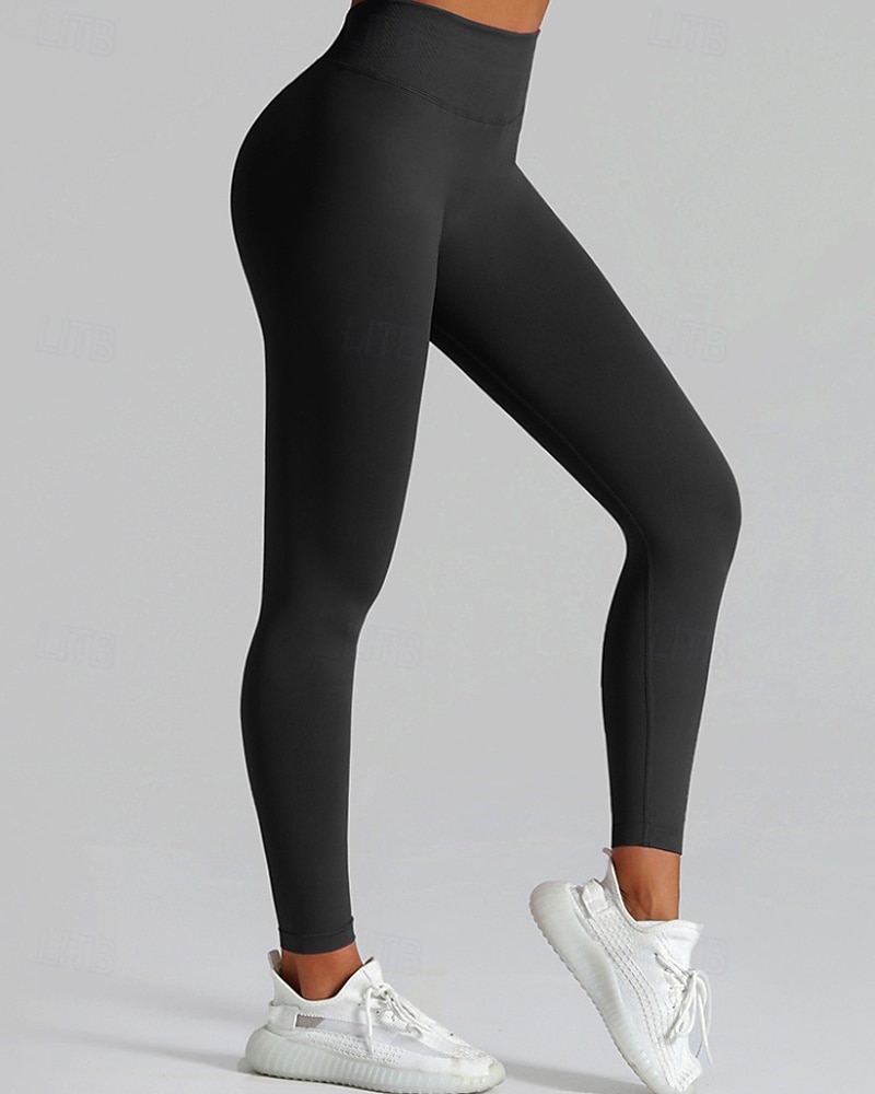 Per donna Chinos Leggings Streetwear Casual Athleisure Lunghezza intera Vita media Semplice Elastico in vita Traspirante Elasticizzato Quotidiano All'aperto Vacanza Viola Nero Blu reale Fuschia del 2026 a $17.99 –P3