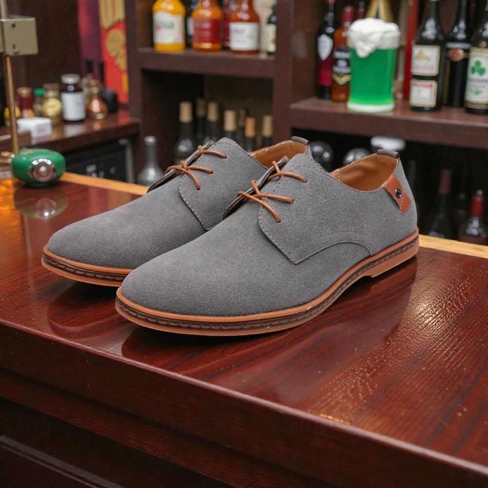 scarpe oxford in pelle scamosciata verde da uomo, scarpe casual morbide e leggere per comfort e stile, perfette per l'uso quotidiano, casual da lavoro, feste e outfit per il giorno di San Patrizio del 2026 a $42.99 –P4