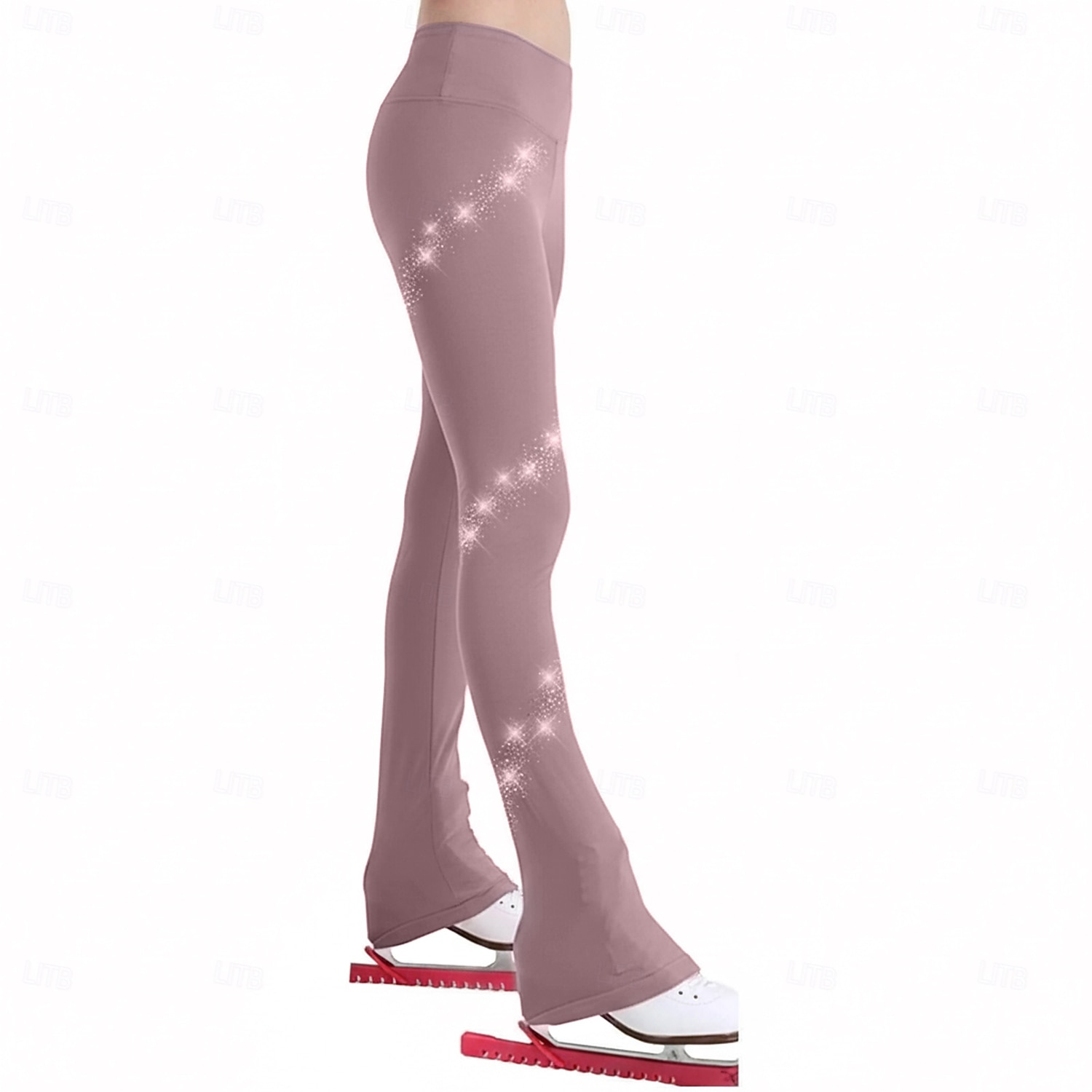 מכנסיים להחלקה אמנותית בגדי ריקוד נשים בנות החלקה על הקרח תחתיות אפור כהה שחור ורוד סטרצ'י (נמתח) הדרכה תחרות ביגוד להחלקה על הקרח שמור על חום הגוף קריסטלים / אבנים נוצצות החלקה על קרח החלקה אמנותית 2026 - $67.99 –P6