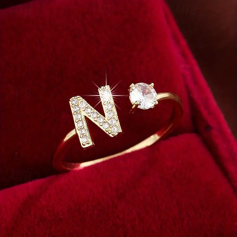 1 buc Inel For Pentru femei Zirconia cubică Transparent Zilnic Cadou Concediu Articole de ceramică Scrisă 2026 - $9.49 –P15