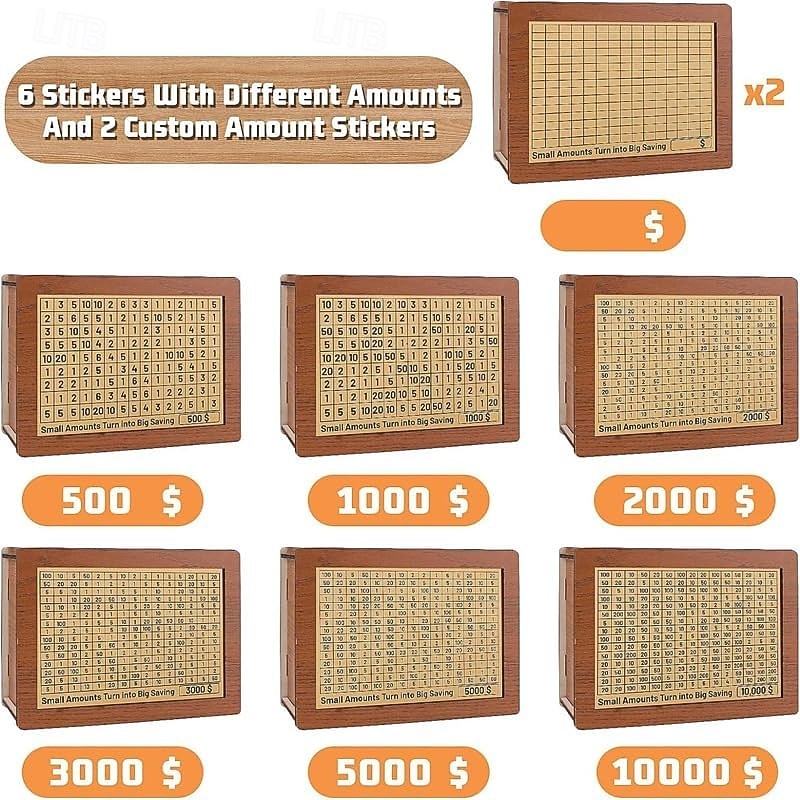 pénztároló fa takarékláda pénztartó céltáblával és számokkal, fa érmepersely fiúknak és lányoknak, felnőtt persely számlálóval megtakarítási célhoz, malacpersely felnőtteknek és gyerekeknek, legjobb 2026 - $13.99 –P3