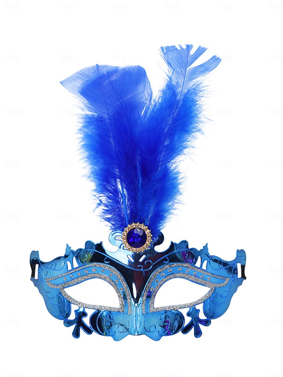 Maschera in maschera veneziana rossa con piume per donne - elegante accessorio da costume intagliato al laser per il festival di Venezia Mardi Gras cosplay e feste in maschera del 2026 a $11.99 –P4