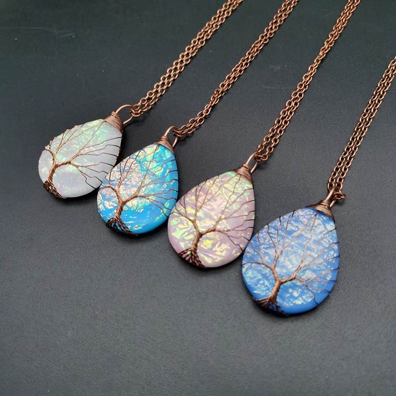 Colares com Pendentes For Mulheres Rua Diário Liga Árvore da Vida de 2026 por $11.49 –P1