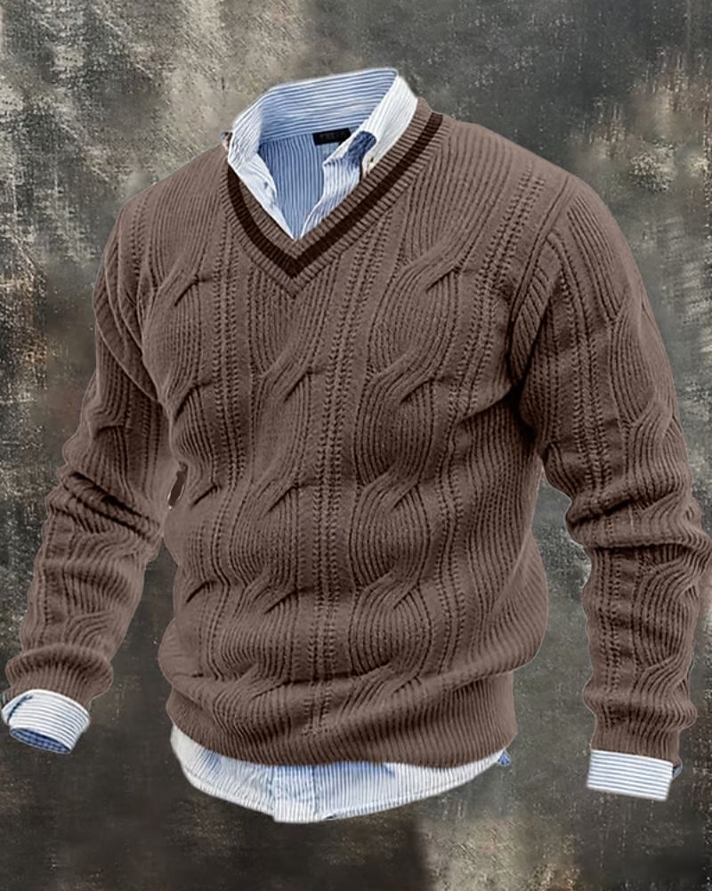 Homens Suéter Pulôver suéter Suéter de malha Estriado Tricotar Tops regulares Tricotado Côr Sólida Decote V Moda Roupa de rua Casual Roupa Diária Roupa Outono Inverno Preto Branco M L XL de 2026 por $37.99 –P7