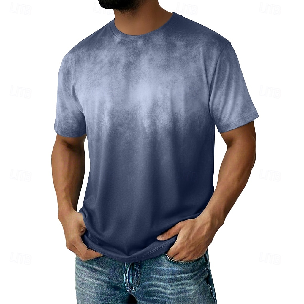 SoftFade™ homme en coton 100 % à effet délavé tee-shirt lourd à manches courtes col rond été dégradé ombre basique style vintage délavé vacances rue sortie blanc haut tee pour homme de 2026 ? $31.99 –P7